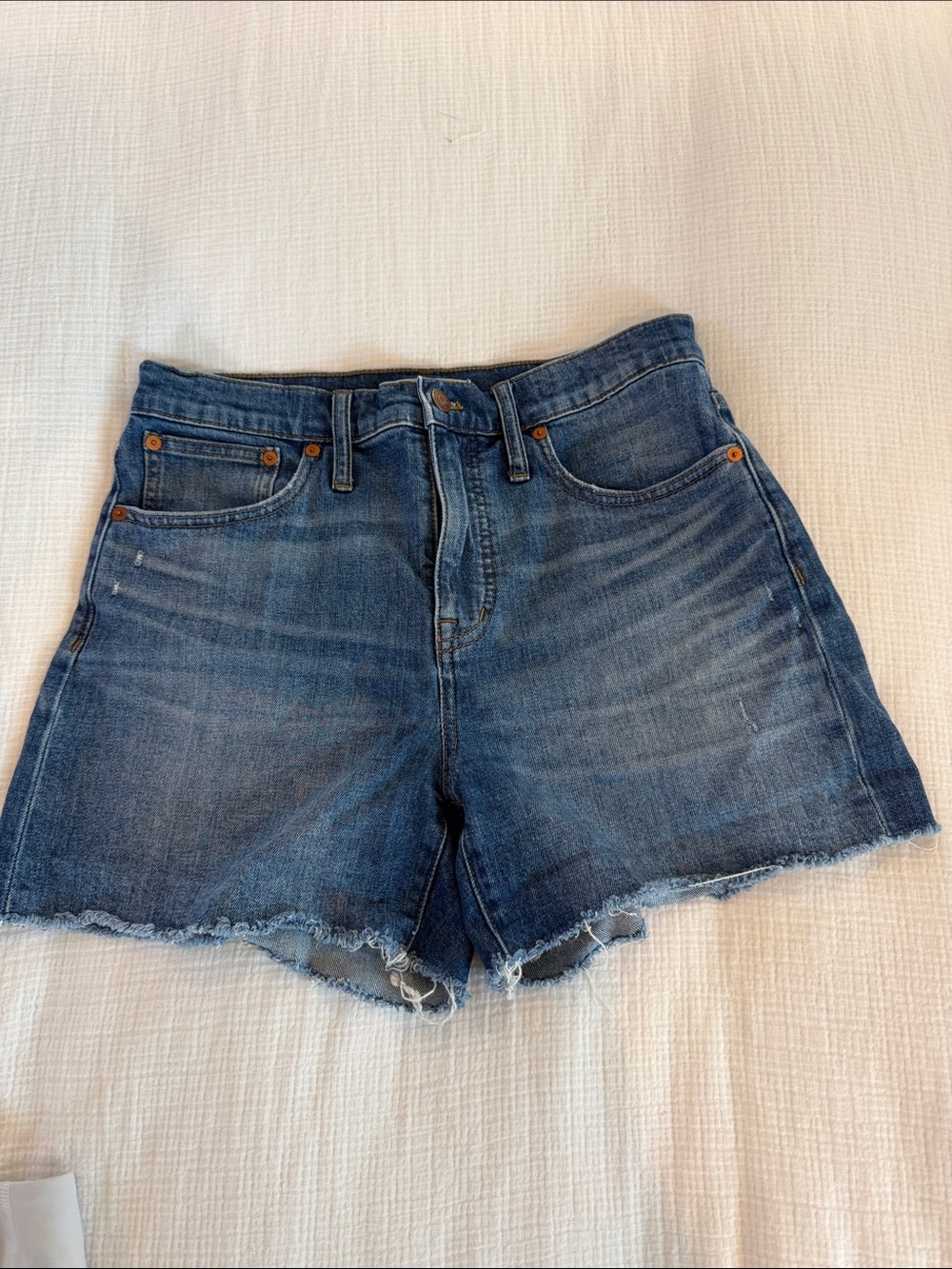 Madewell High-Rise Blue Denim Cutoff Shorts